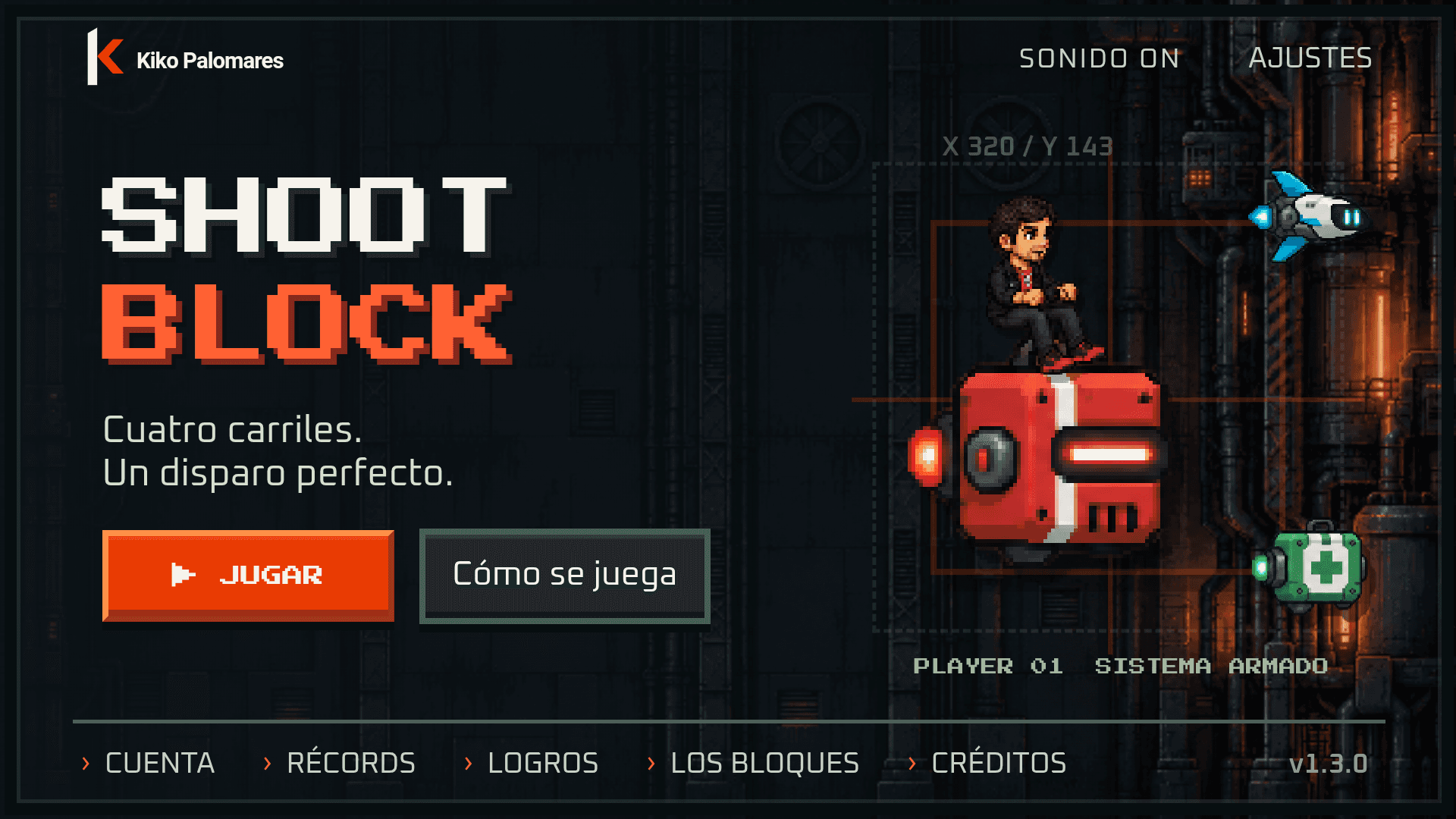 Menú real de ShootBlock publicado en la ficha de Google Play.